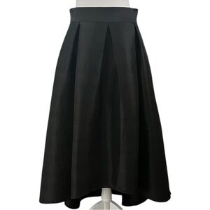 Ronni Nicole Black Taffeta Pleated Evening Formal High Low Midi Skirt Size 8